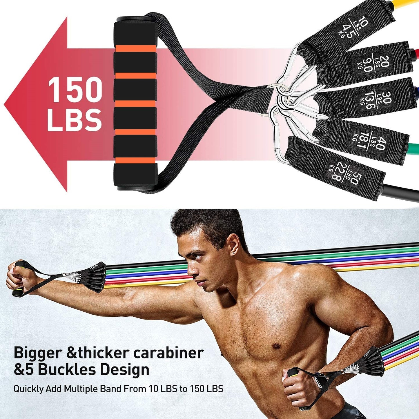 Resistance Bands Set Exercise Bands with Door Anchor